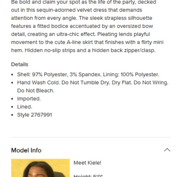 Lulu's Pamira Black Velvet Sequin Bow Strapless Pleated Mini Dress - Picture 5 of 6